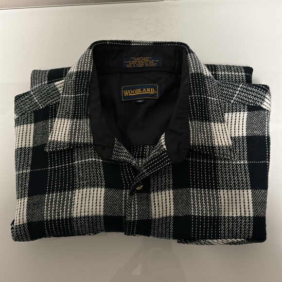 Woodland black & white plaid flannel shacket XL - Picture 7 of 10